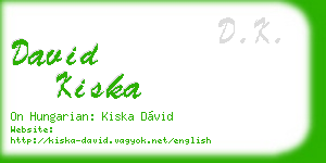 david kiska business card